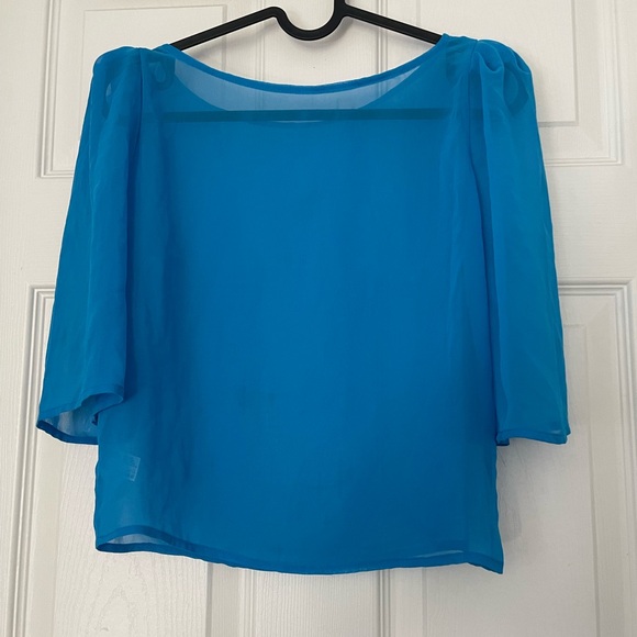 American Apparel chiffon puff sleeve blouse - Picture 2 of 2